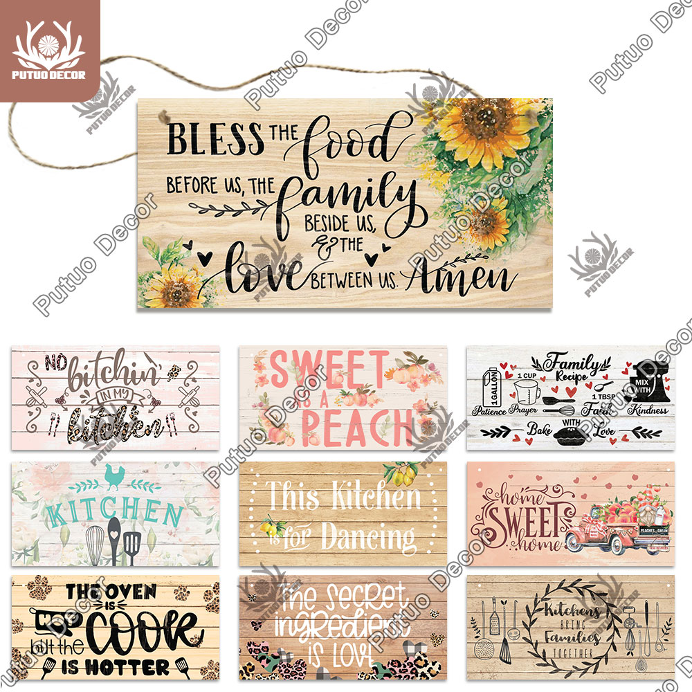 Home Cooking Cafe - Putuo Decor Kitchen Wooden Plaques Cooking