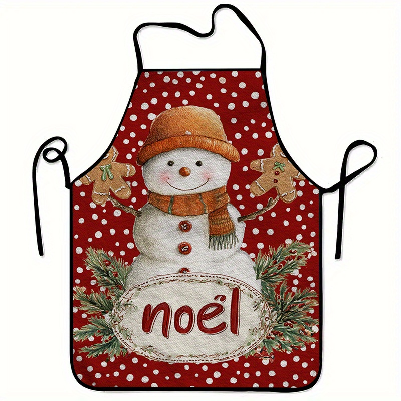 Home Cooking Work - 1pc Kawaii Retro Christmas Snowman Print