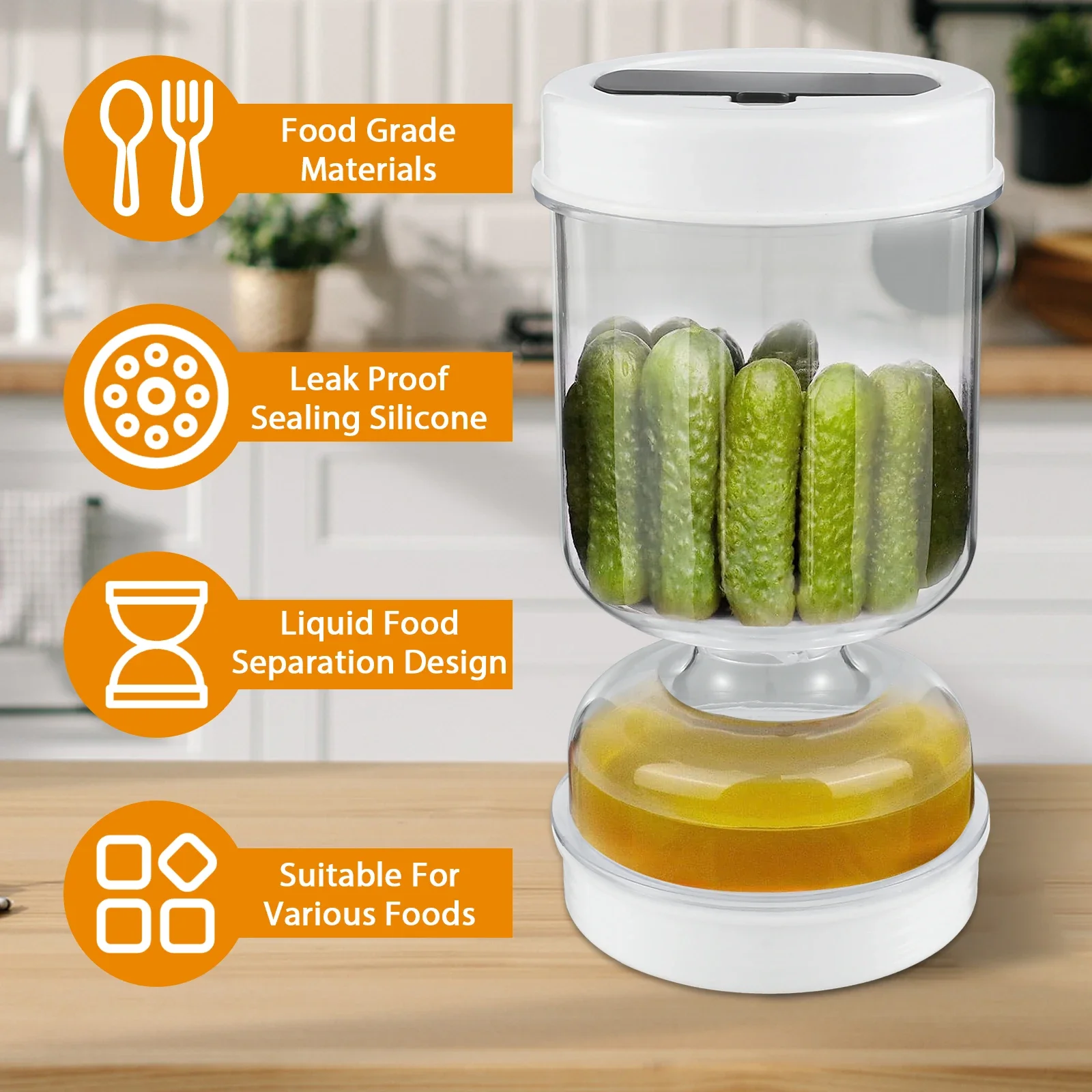 Home Cooking Food - Pickle Container Wet and Dry Separation