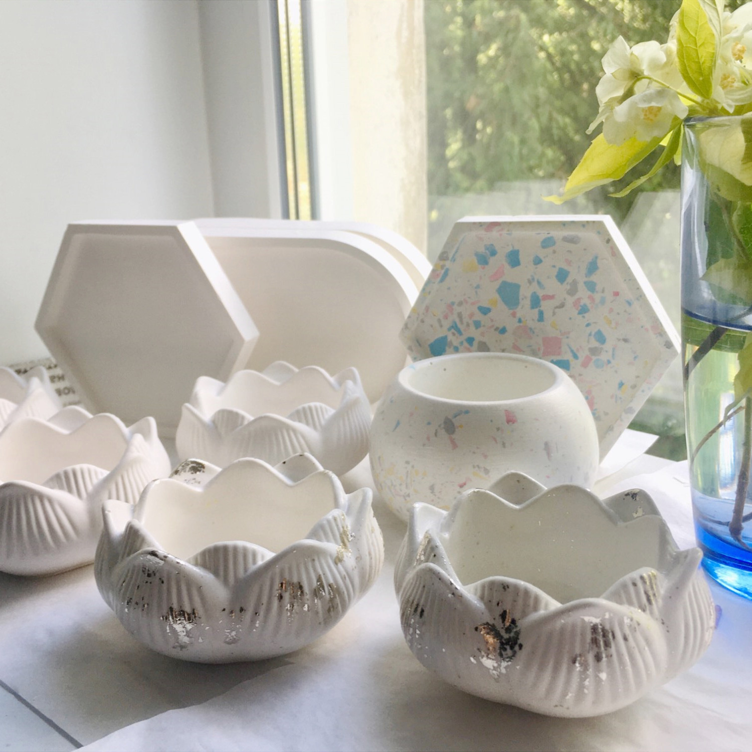 Idli Steamer Mold - Lotus Gypsum Flower Pot Mold Round