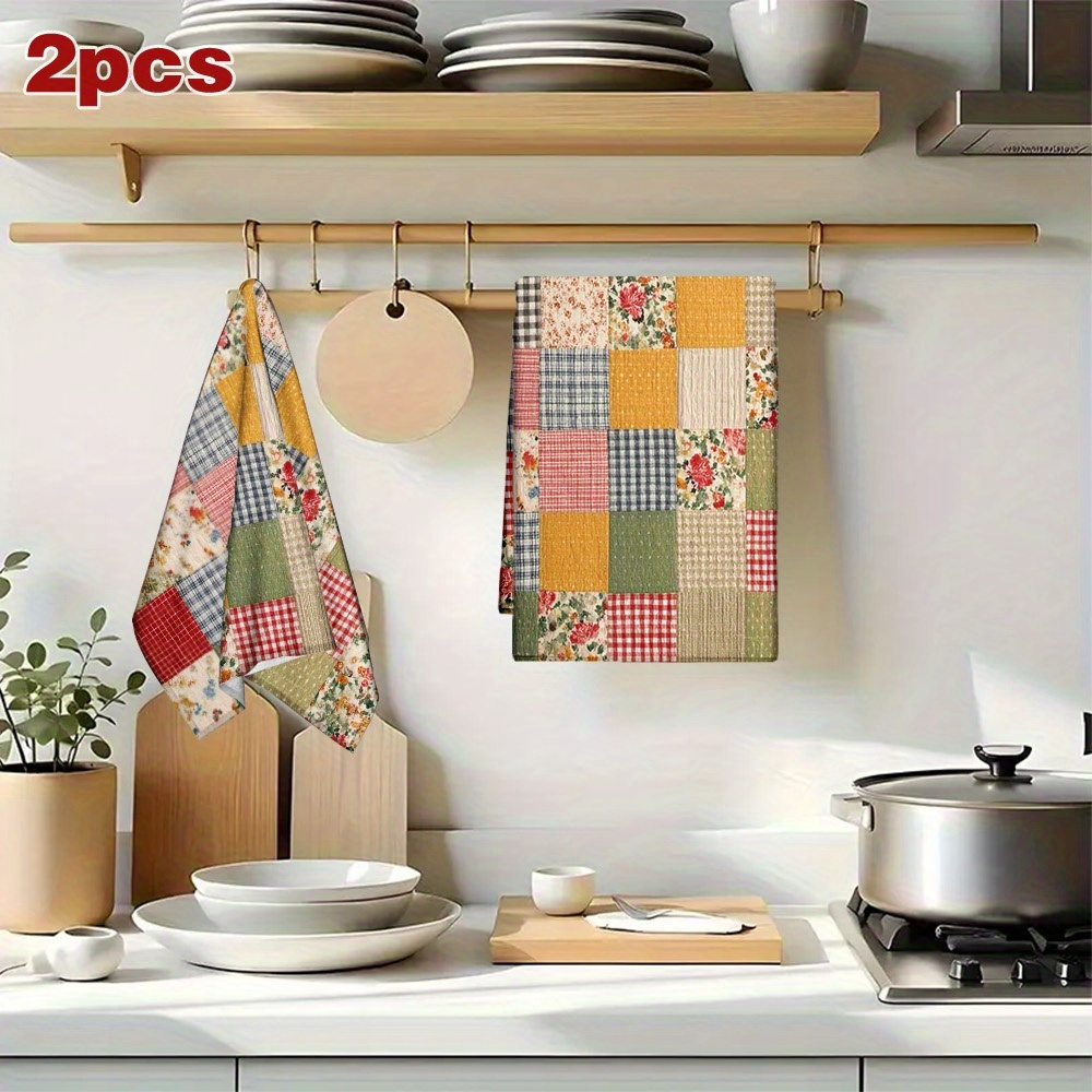 2Pcs, Plaid Spring Kitchen Tow - Home Cooking Is The Best review and price