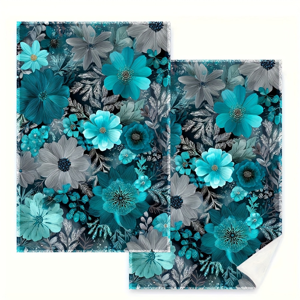 2Pcs, Blue Floral Kitchen Towe - Home Cooking Is The Best review and price