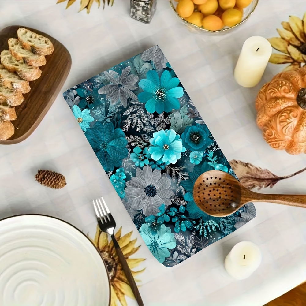 2Pcs, Blue Floral Kitchen Towe - Home Cooking Is The Best review and price