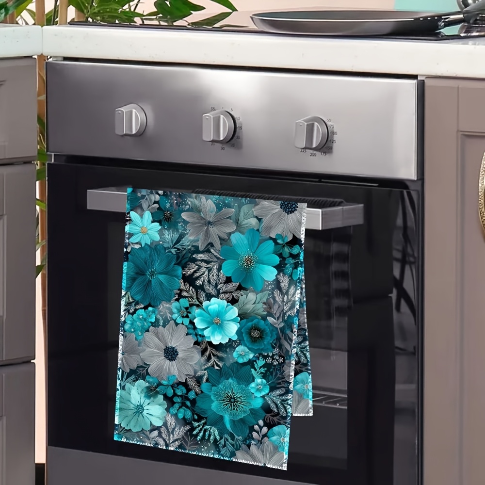 2Pcs, Blue Floral Kitchen Towe - Home Cooking Is The Best review and price