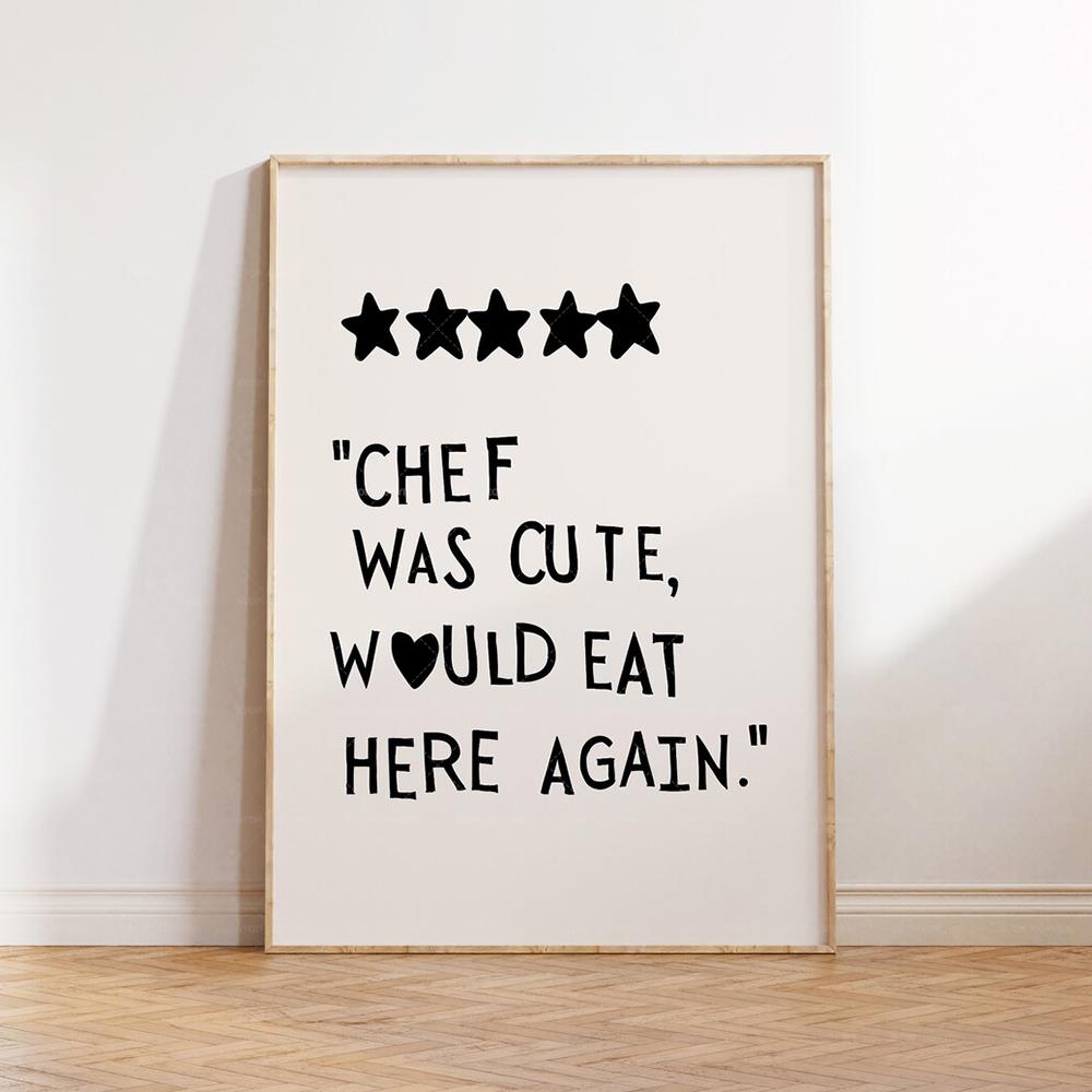Minimalist Heart Black Chef Mo - Home Cooking Quotes review and price