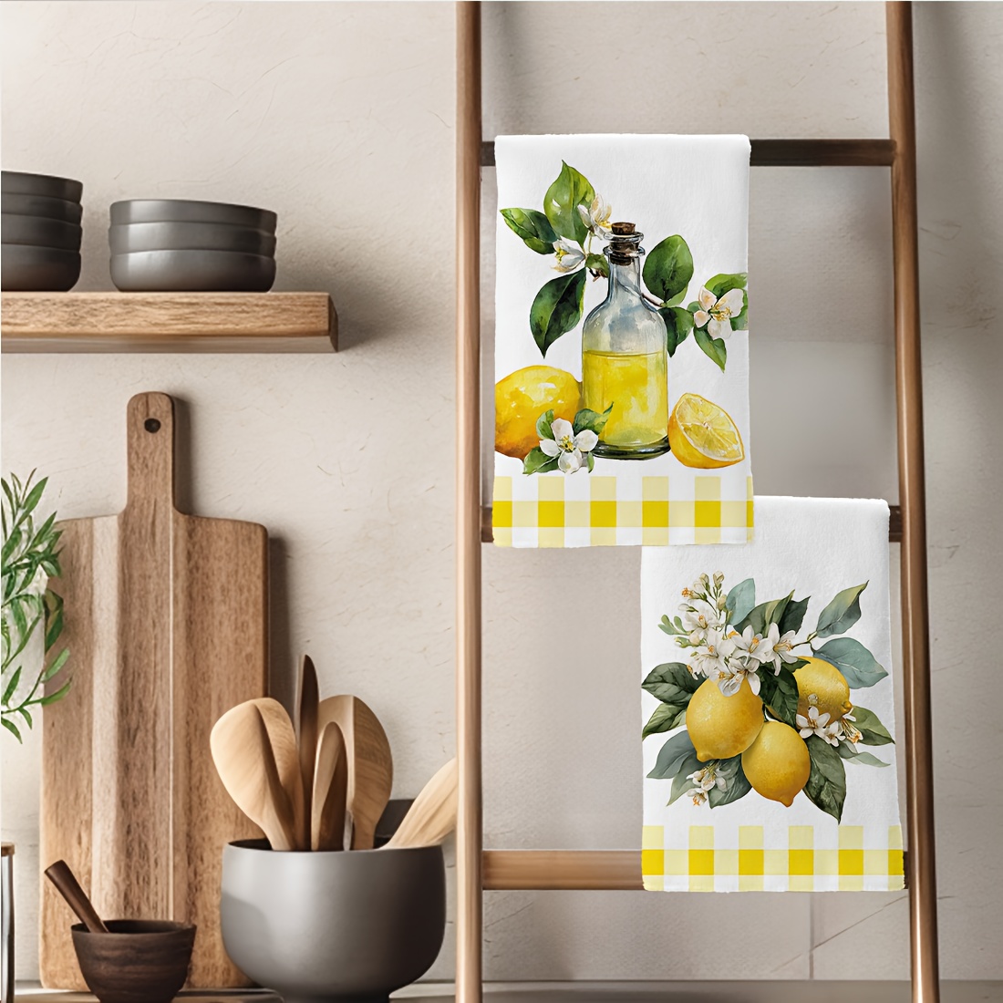 2pcs, lemon floral pattern kit - Home Cooking Is The Best review and price