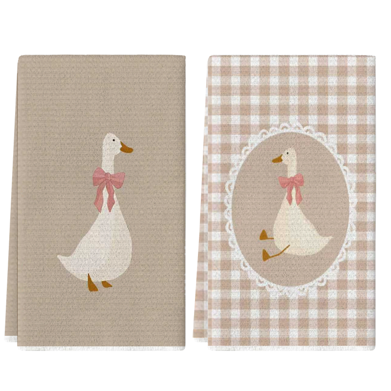 2Pcs, Cute Duck Kitchen Towels - Home Cooking Is The Best review and price