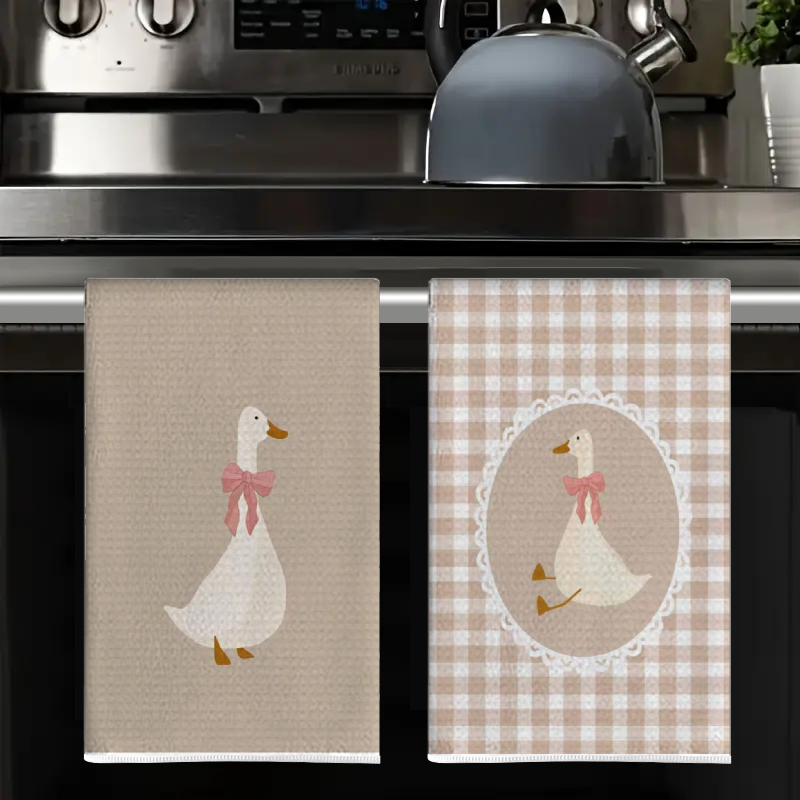 2Pcs, Cute Duck Kitchen Towels - Home Cooking Is The Best review and price