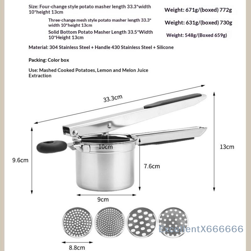 Stainless Steel Potato Ricer H - Home Cooking Food review and price