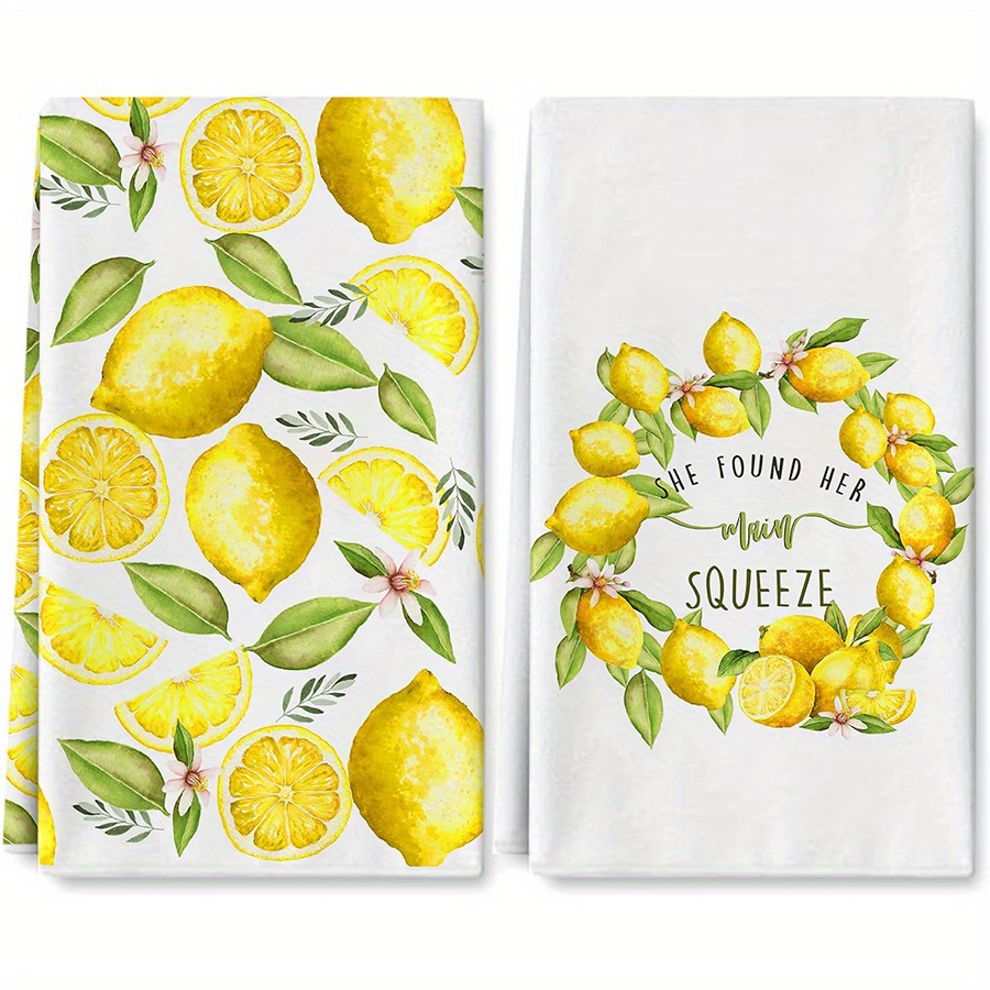 2Pcs, Lemon Wreath Kitchen Tow - Home Cooking Is The Best review and price