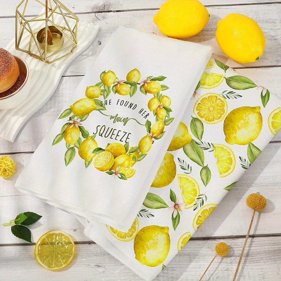 2Pcs, Lemon Wreath Kitchen Tow - Home Cooking Is The Best review and price