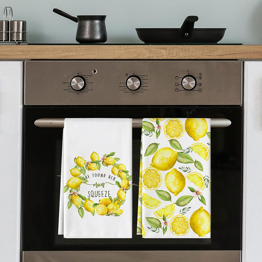 2Pcs, Lemon Wreath Kitchen Tow - Home Cooking Is The Best review and price
