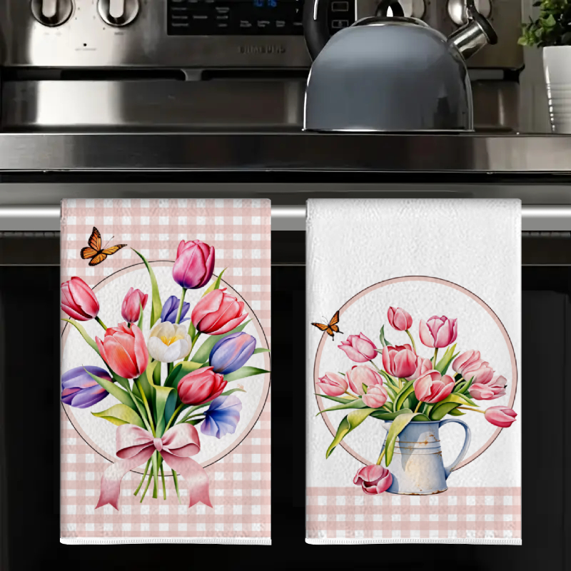 2Pcs, Pink Checkered Tulip Kit - Home Cooking Is The Best review and price