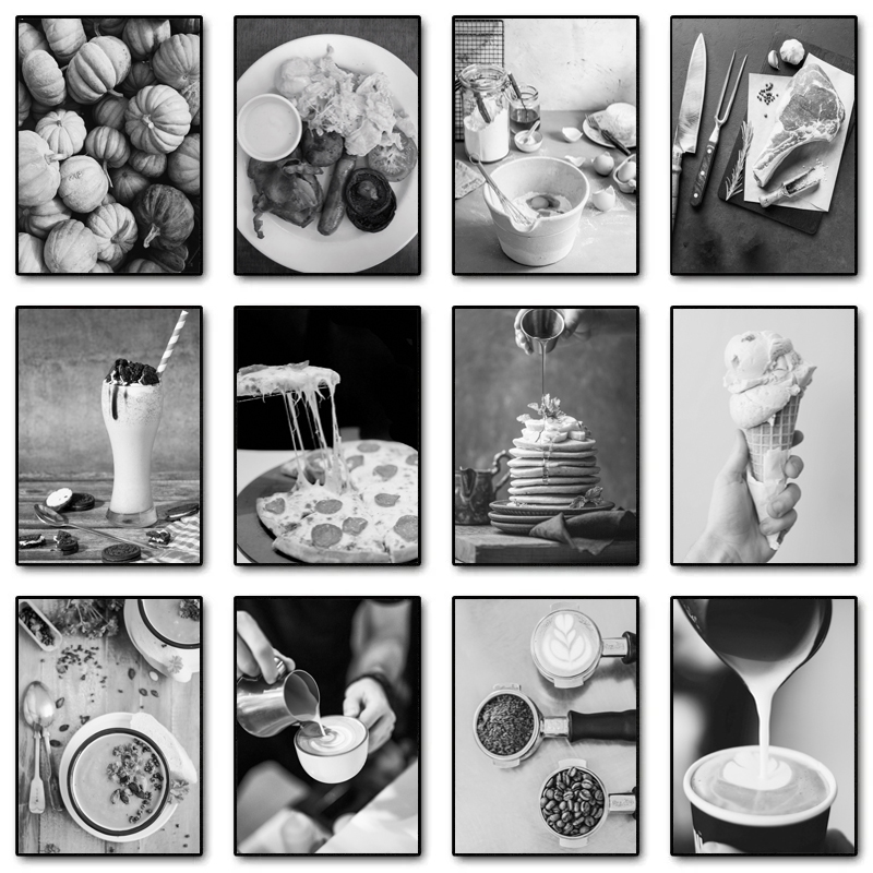 Black White Kitchen Food Cooki - Home Cooking Cafe review and price