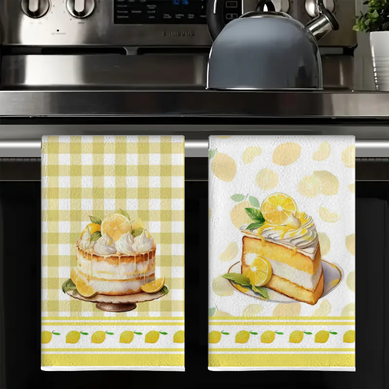 2Pcs, Yellow Kitchen Towels, 4 - Home Cooking Is The Best review and price