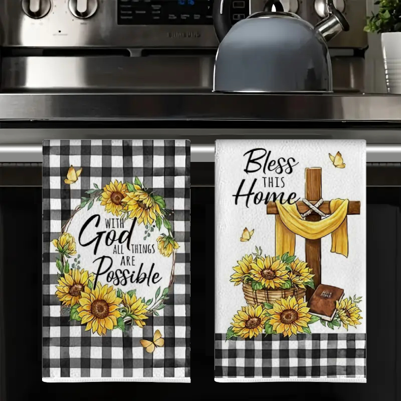 2Pcs, Black and White Checkere - Home Cooking Is The Best review and price