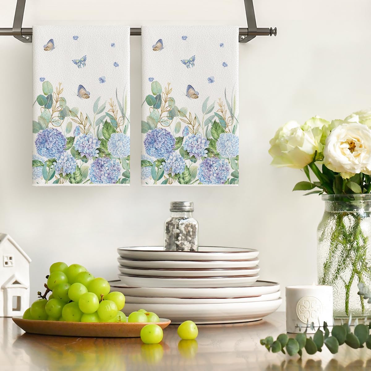 2Pcs, Butterfly Hydrangea Kitc - Home Cooking Is The Best review and price