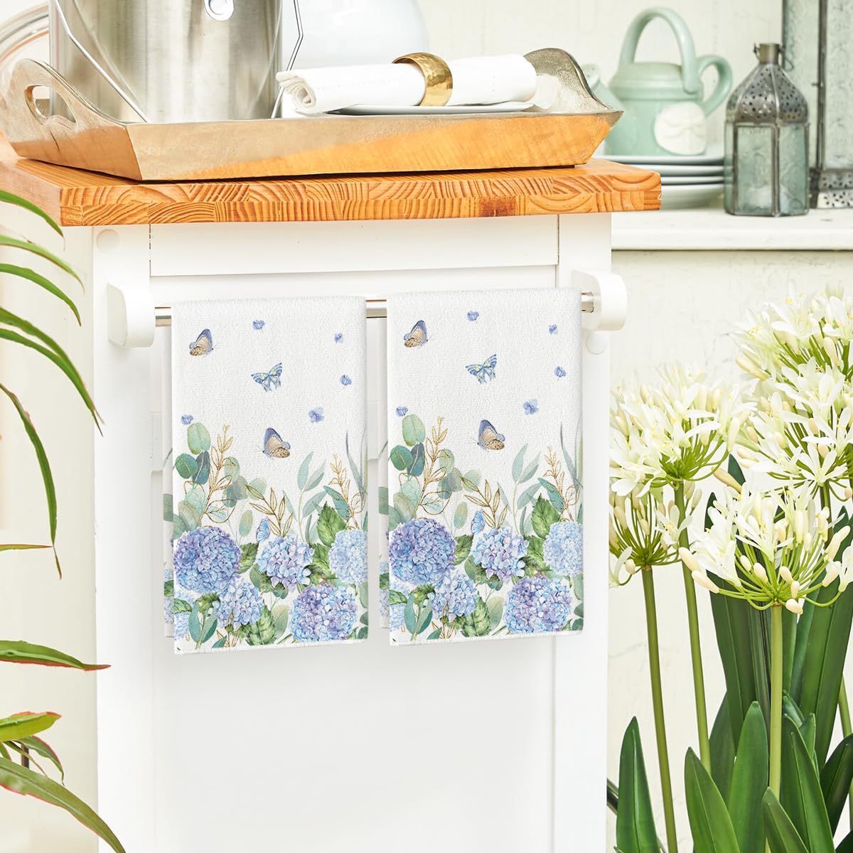 2Pcs, Butterfly Hydrangea Kitc - Home Cooking Is The Best review and price