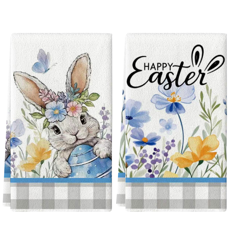 2Pcs, Easter Gray Checkered Ra - Home Cooking Is The Best review and price