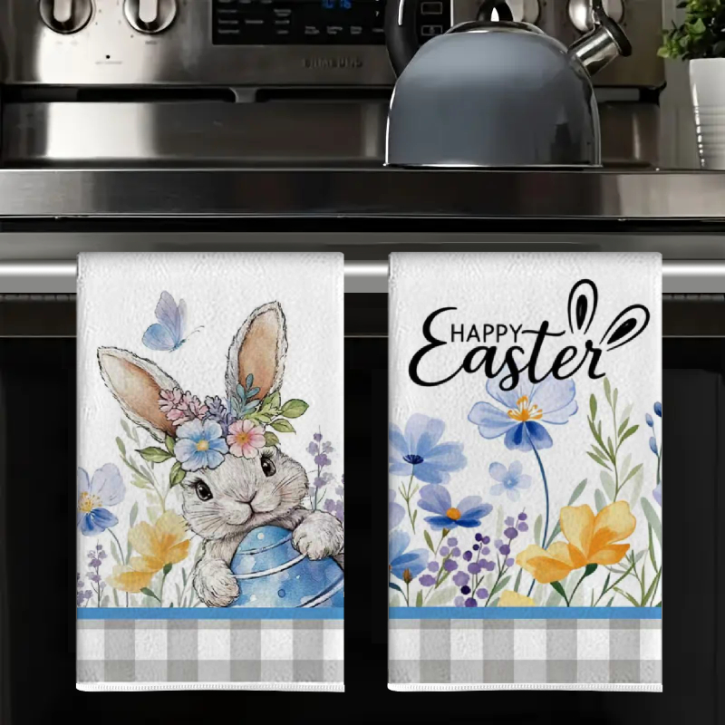 2Pcs, Easter Gray Checkered Ra - Home Cooking Is The Best review and price